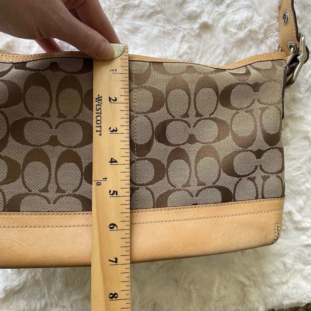 Vintage Coach Signature Logo East West Bag Jacquard C 9363 Y2K Hobo Shoulder Bag - Picture 11 of 16